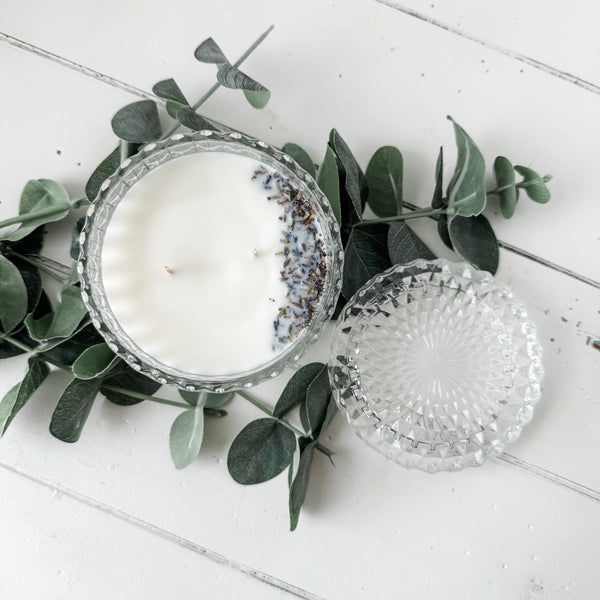 Glass Crystal Vessel w/lid