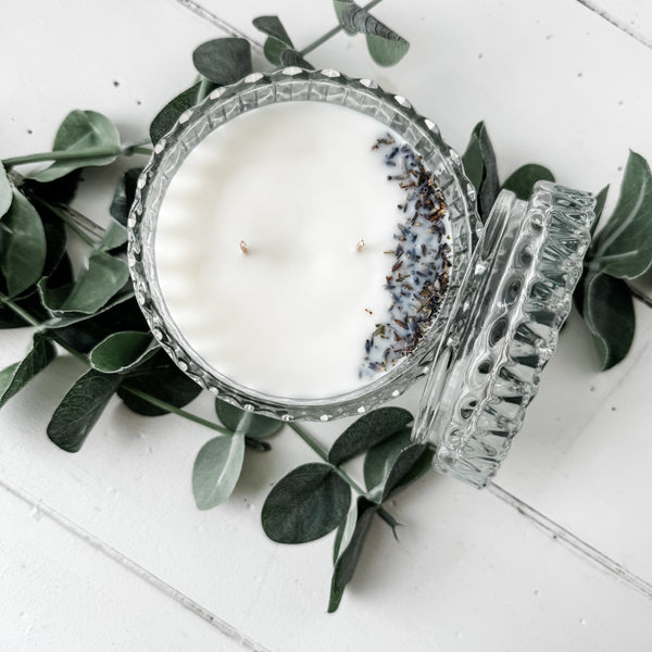 Glass Crystal Vessel w/lid