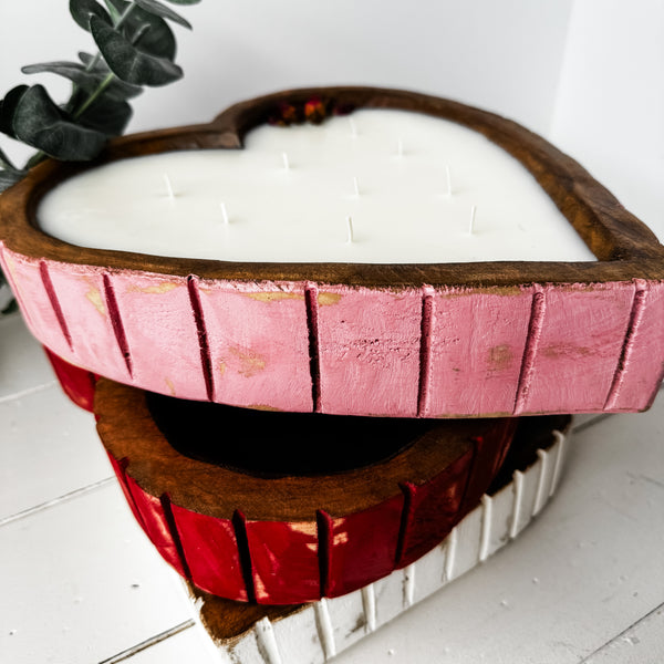 Ribbed Mini Heart w/ colored sides