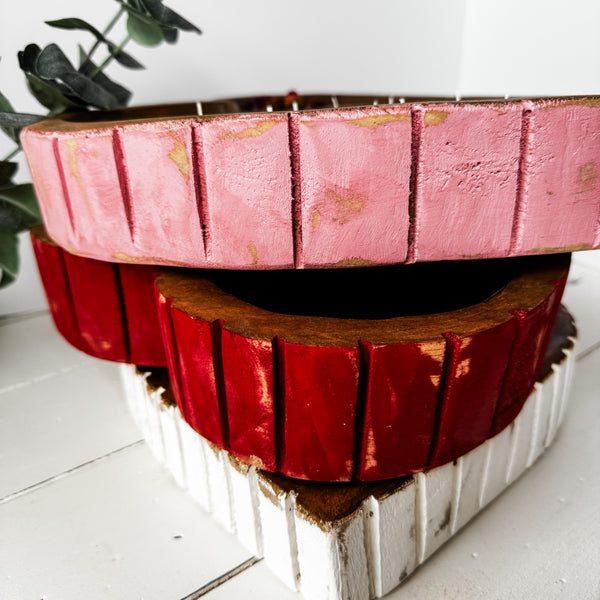 Ribbed Mini Heart w/ colored sides