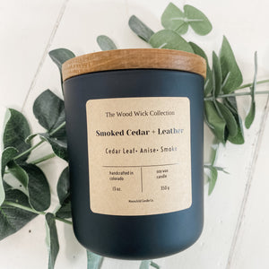 Smoked Cedar + Leather - Moonchild Candle Co.